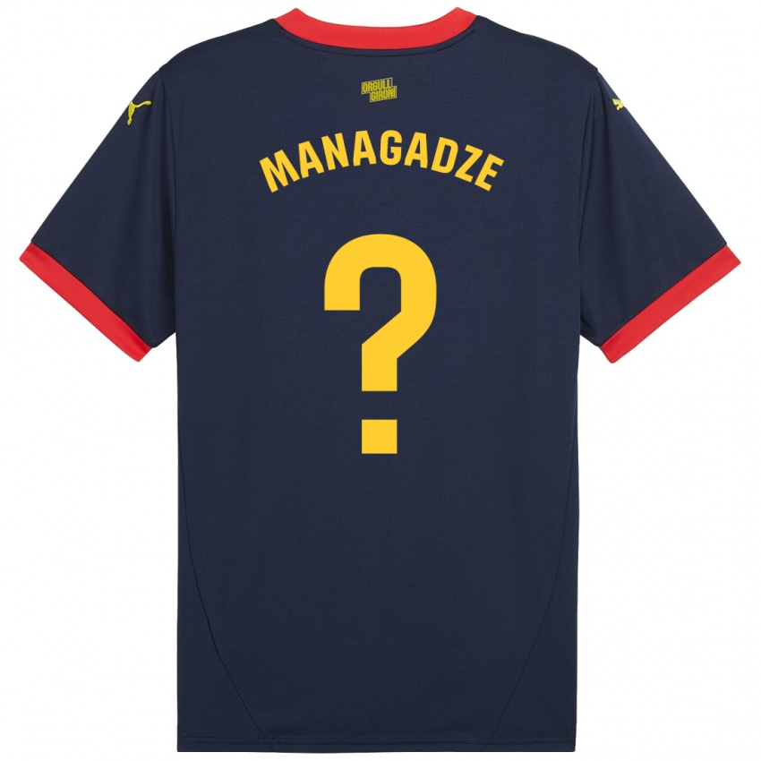 Kinderen Luka Managadze #0 Marineblauw Uitshirt Uittenue 2024/25 T-Shirt