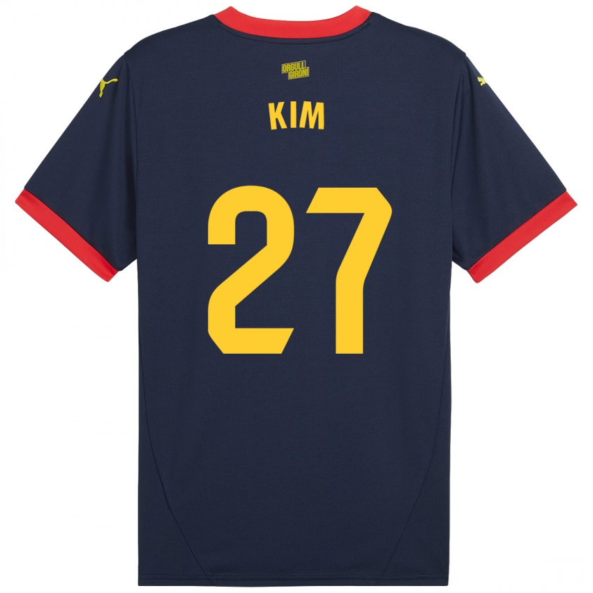 Kinderen Min-Su Kim #27 Marineblauw Uitshirt Uittenue 2024/25 T-Shirt