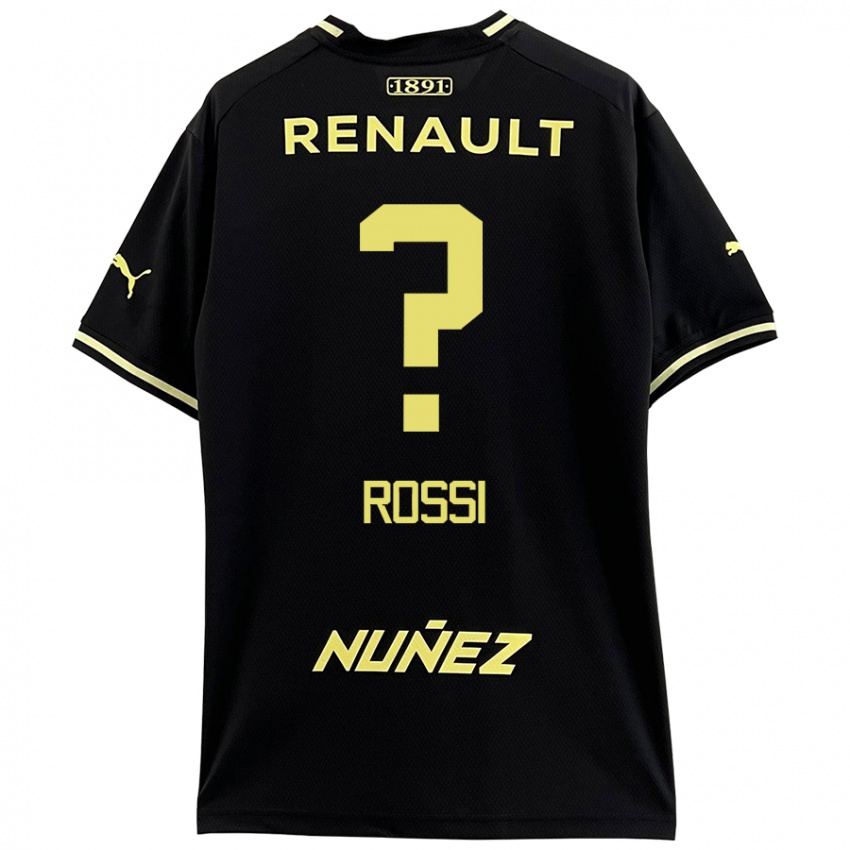 Kinderen Nicolás Rossi #0 Zwart Geel Uitshirt Uittenue 2024/25 T-Shirt