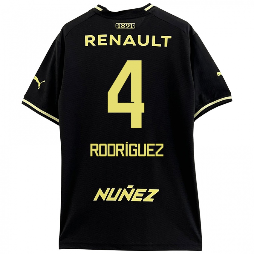 Kinderen Guzmán Rodríguez #4 Zwart Geel Uitshirt Uittenue 2024/25 T-Shirt