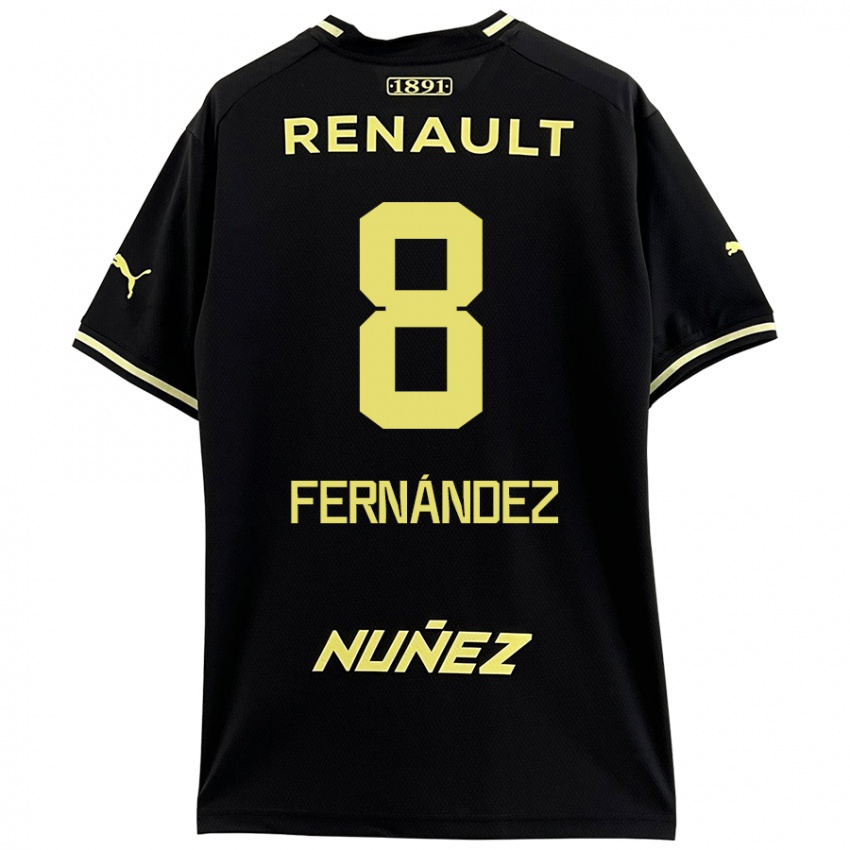 Kinderen Leonardo Fernández #8 Zwart Geel Uitshirt Uittenue 2024/25 T-Shirt