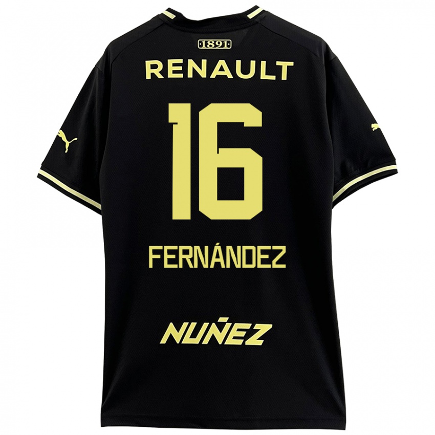 Kinderen Adrián Fernández #16 Zwart Geel Uitshirt Uittenue 2024/25 T-Shirt