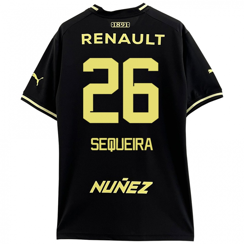 Kinderen Leonardo Sequeira #26 Zwart Geel Uitshirt Uittenue 2024/25 T-Shirt