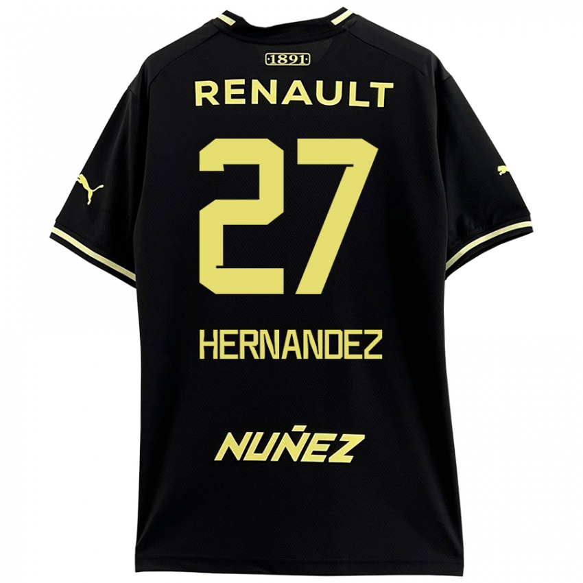 Kinderen Lucas Hernández #27 Zwart Geel Uitshirt Uittenue 2024/25 T-Shirt