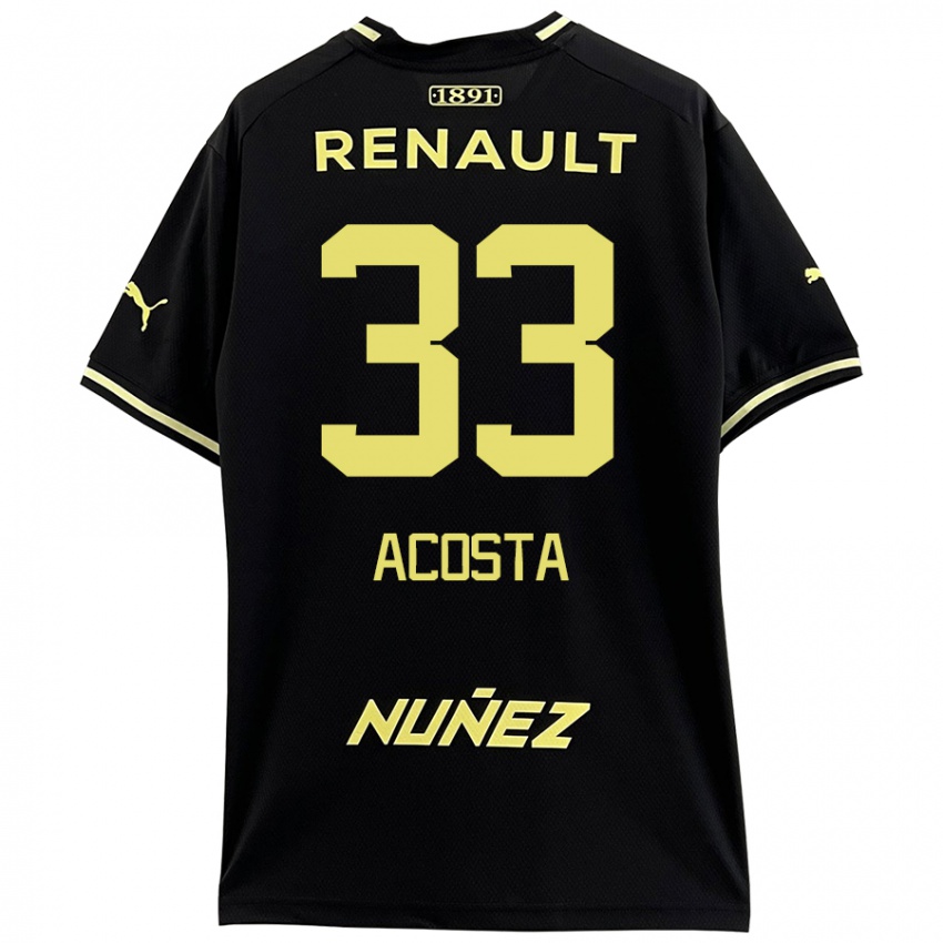 Kinderen Nahuel Acosta #33 Zwart Geel Uitshirt Uittenue 2024/25 T-Shirt