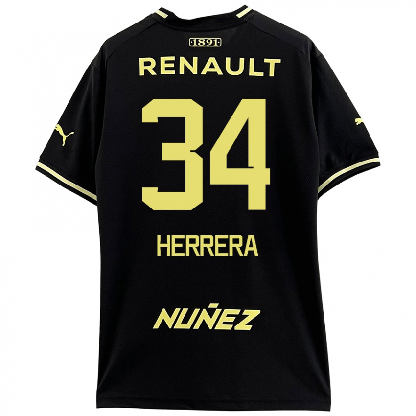 Kinderen Nahuel Herrera #34 Zwart Geel Uitshirt Uittenue 2024/25 T-Shirt