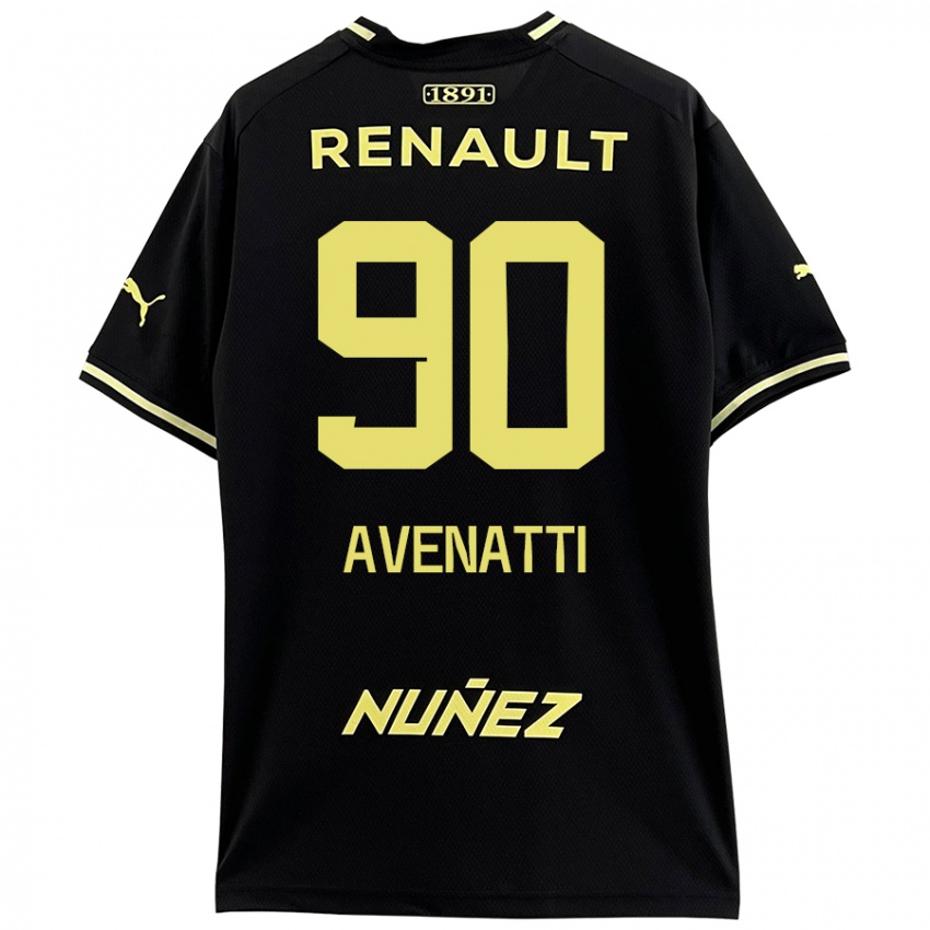 Kinderen Felipe Avenatti #90 Zwart Geel Uitshirt Uittenue 2024/25 T-Shirt