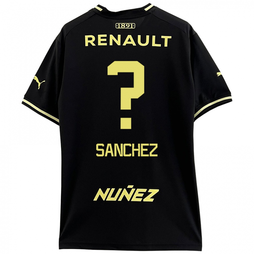 Kinderen Juan Sanchez #0 Zwart Geel Uitshirt Uittenue 2024/25 T-Shirt