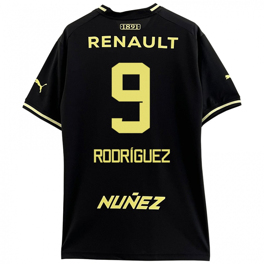 Kinderen Agustín Rodríguez #9 Zwart Geel Uitshirt Uittenue 2024/25 T-Shirt