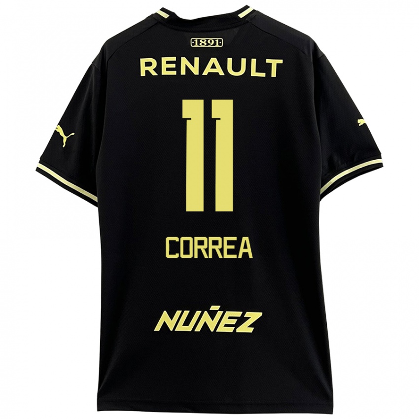 Kinderen Franco Correa #11 Zwart Geel Uitshirt Uittenue 2024/25 T-Shirt