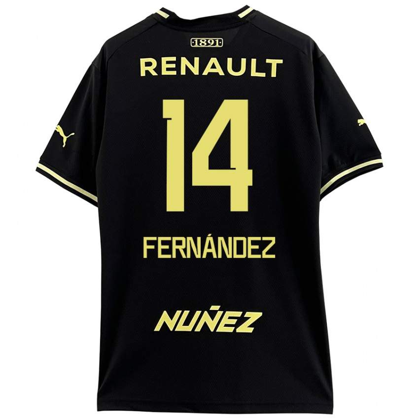 Kinderen Faustino Fernández #14 Zwart Geel Uitshirt Uittenue 2024/25 T-Shirt