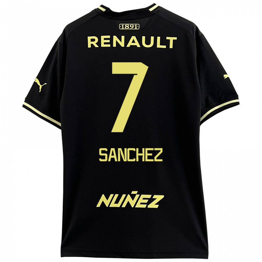 Kinderen Carlos Sánchez #7 Zwart Geel Uitshirt Uittenue 2024/25 T-Shirt