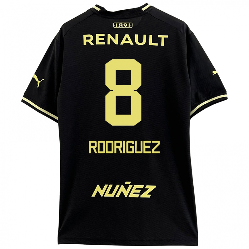 Kinderen Sebastián Rodríguez #8 Zwart Geel Uitshirt Uittenue 2024/25 T-Shirt