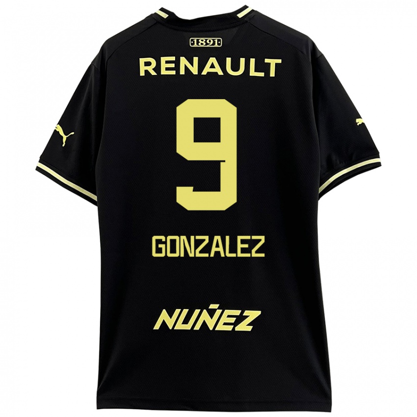 Kinderen Franco González #9 Zwart Geel Uitshirt Uittenue 2024/25 T-Shirt