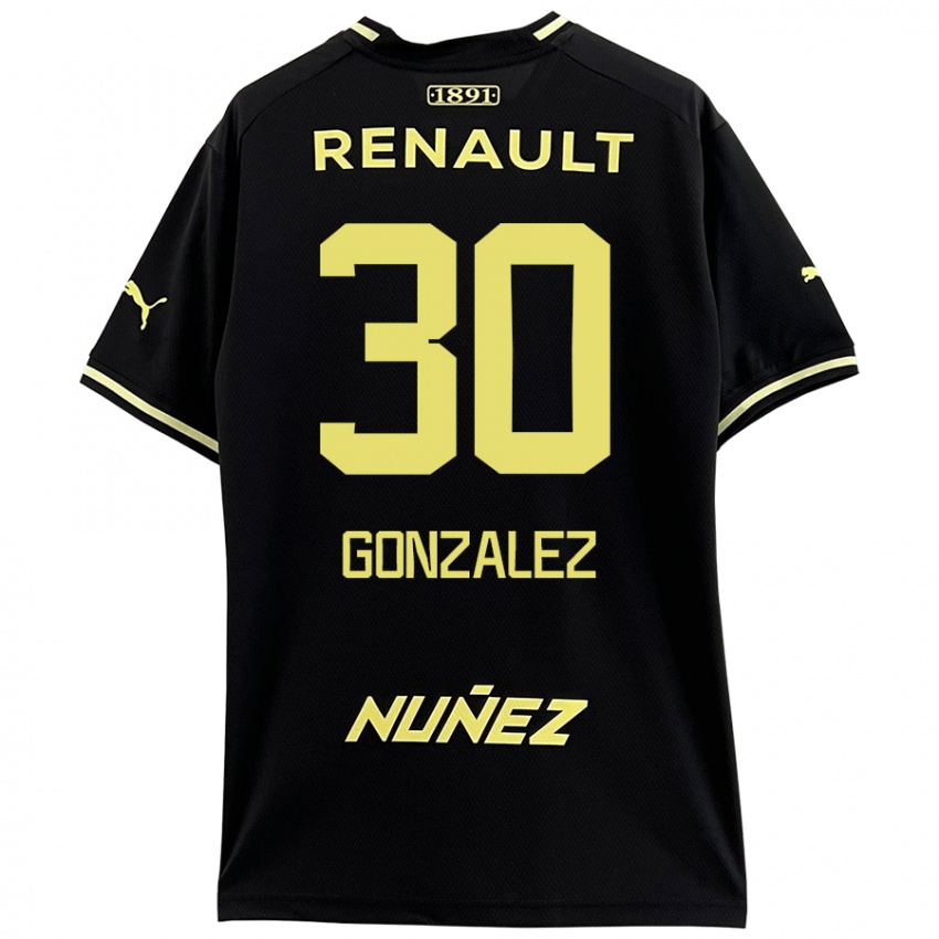 Kinderen Ángel González #30 Zwart Geel Uitshirt Uittenue 2024/25 T-Shirt