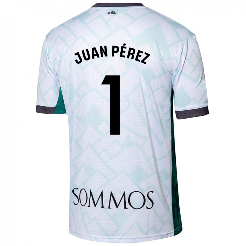 Kinderen Juan Pérez #1 Wit Groen Uitshirt Uittenue 2024/25 T-Shirt