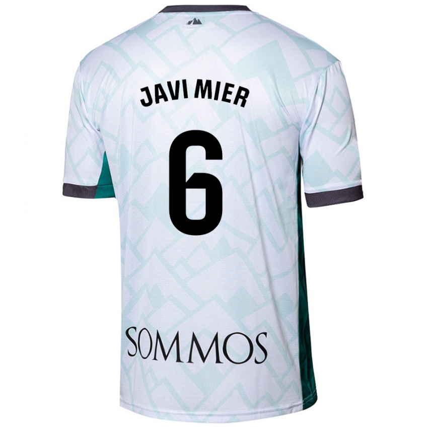 Kinderen Javi Mier #6 Wit Groen Uitshirt Uittenue 2024/25 T-Shirt