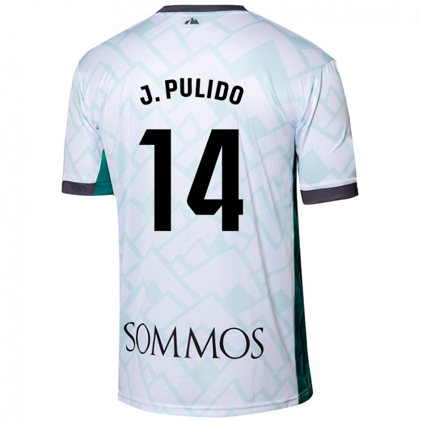 Kinderen Jorge Pulido #14 Wit Groen Uitshirt Uittenue 2024/25 T-Shirt