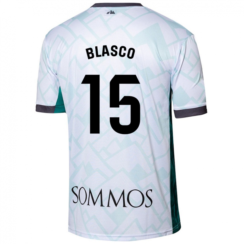 Kinderen Jérémy Blasco #15 Wit Groen Uitshirt Uittenue 2024/25 T-Shirt