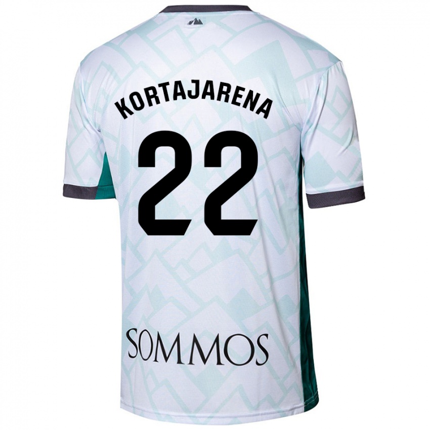 Kinderen Iker Kortajarena #22 Wit Groen Uitshirt Uittenue 2024/25 T-Shirt