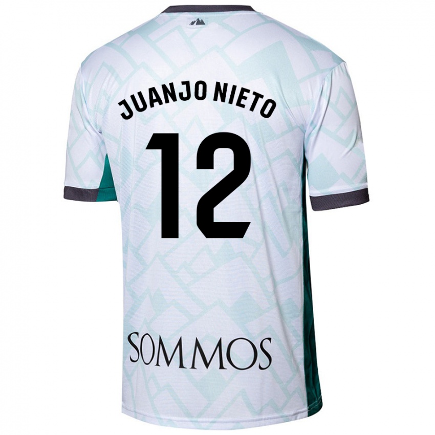 Kinderen Juanjo Nieto #12 Wit Groen Uitshirt Uittenue 2024/25 T-Shirt