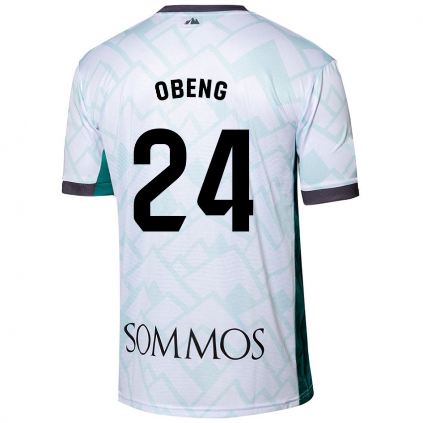 Kinderen Samuel Obeng #24 Wit Groen Uitshirt Uittenue 2024/25 T-Shirt