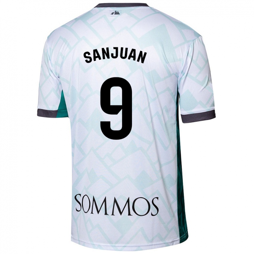 Kinderen Royo Sanjuan #9 Wit Groen Uitshirt Uittenue 2024/25 T-Shirt