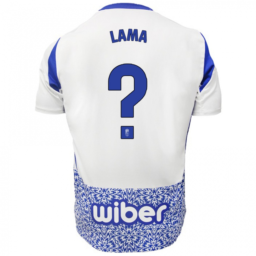 Kinderen Manu Lama #0 Wit Blauw Uitshirt Uittenue 2024/25 T-Shirt