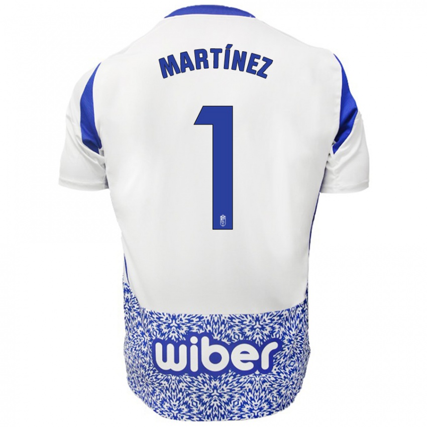 Kinderen Marc Martínez #1 Wit Blauw Uitshirt Uittenue 2024/25 T-Shirt