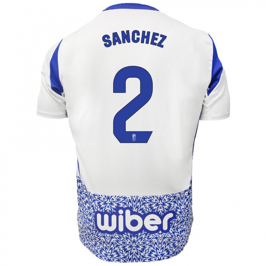 Kinderen Rubén Sánchez #2 Wit Blauw Uitshirt Uittenue 2024/25 T-Shirt