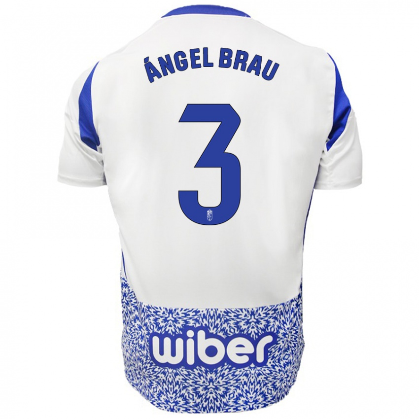 Kinderen Miguel Ángel Brau #3 Wit Blauw Uitshirt Uittenue 2024/25 T-Shirt