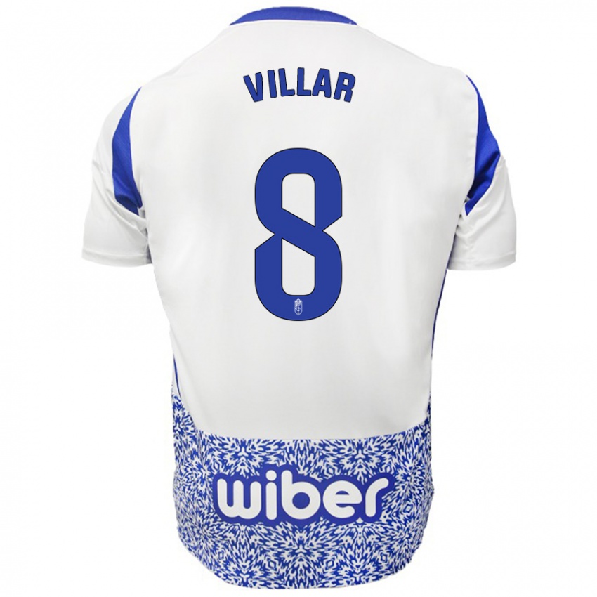 Kinderen Gonzalo Villar #8 Wit Blauw Uitshirt Uittenue 2024/25 T-Shirt