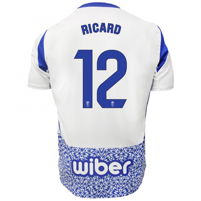 Kinderen Ricard Sanchez #12 Wit Blauw Uitshirt Uittenue 2024/25 T-Shirt