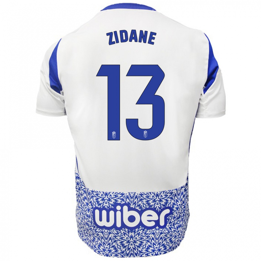 Kinderen Luca Zidane #13 Wit Blauw Uitshirt Uittenue 2024/25 T-Shirt