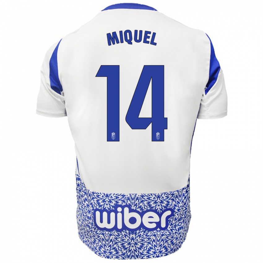 Kinderen Ignasi Miquel #14 Wit Blauw Uitshirt Uittenue 2024/25 T-Shirt