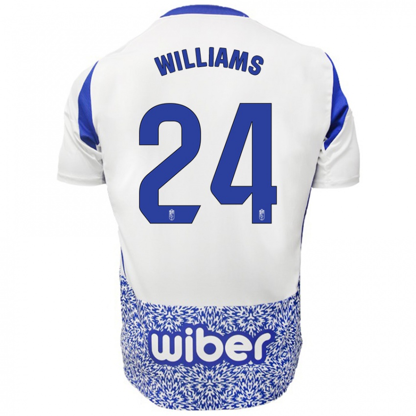 Kinderen Loïc Williams #24 Wit Blauw Uitshirt Uittenue 2024/25 T-Shirt