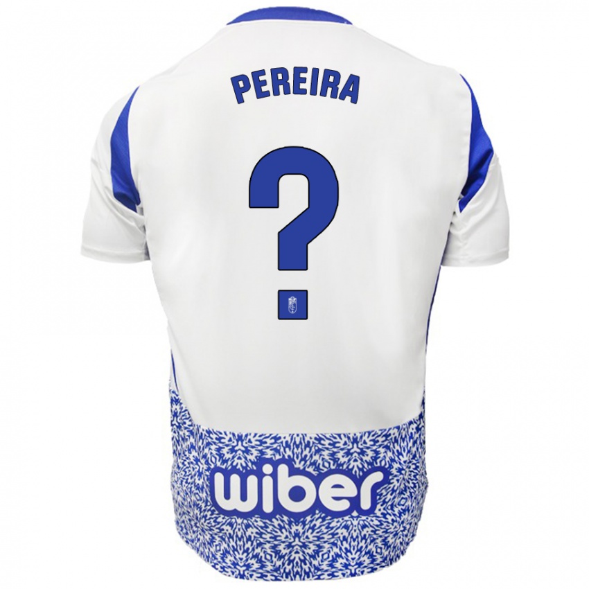 Kinderen João Pereira #0 Wit Blauw Uitshirt Uittenue 2024/25 T-Shirt