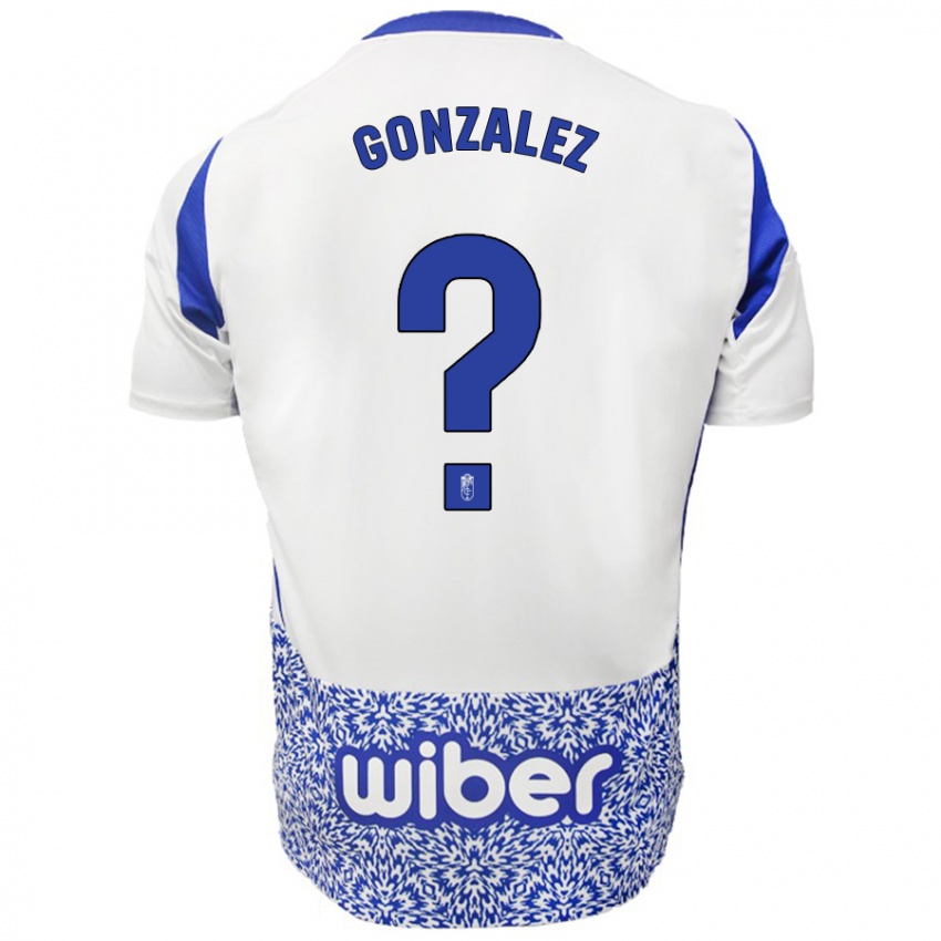 Kinderen Paco González #0 Wit Blauw Uitshirt Uittenue 2024/25 T-Shirt