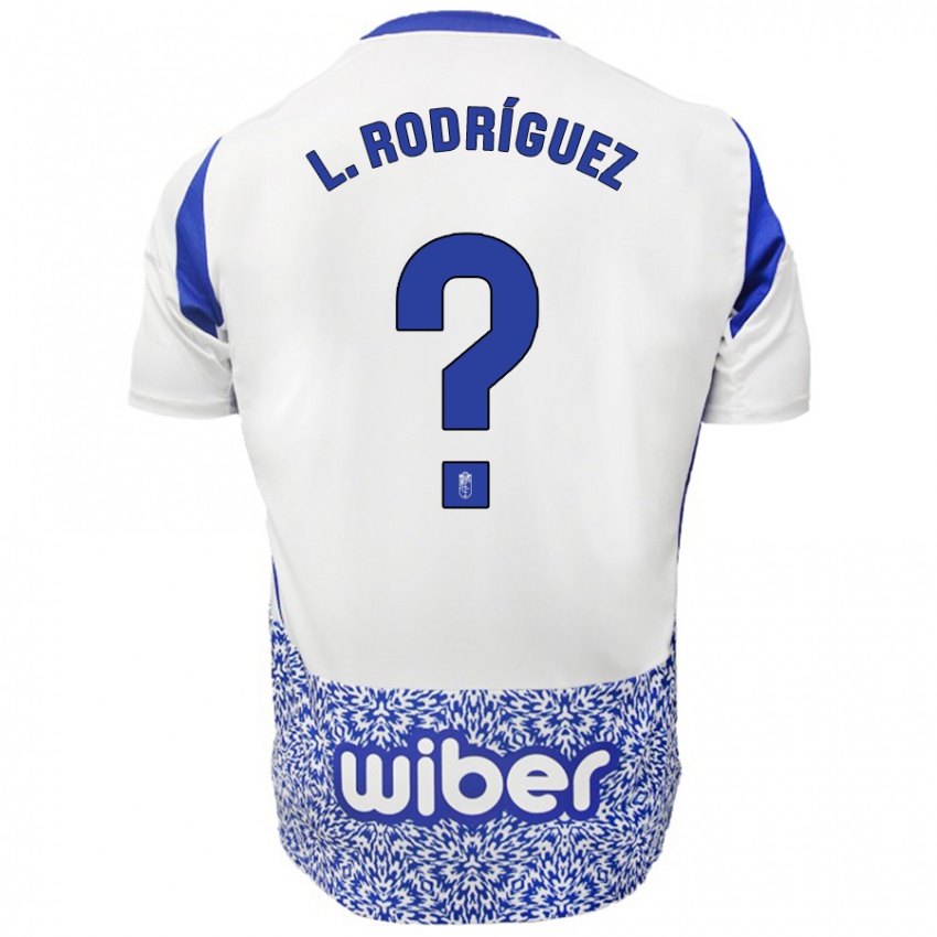 Kinderen Iker López Rodríguez #0 Wit Blauw Uitshirt Uittenue 2024/25 T-Shirt