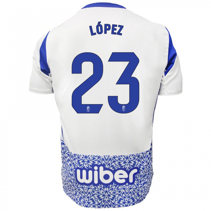 Kinderen Diego López #23 Wit Blauw Uitshirt Uittenue 2024/25 T-Shirt