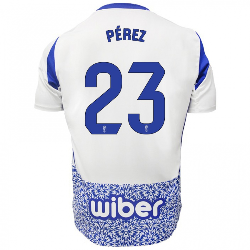 Kinderen Lucas Pérez #23 Wit Blauw Uitshirt Uittenue 2024/25 T-Shirt