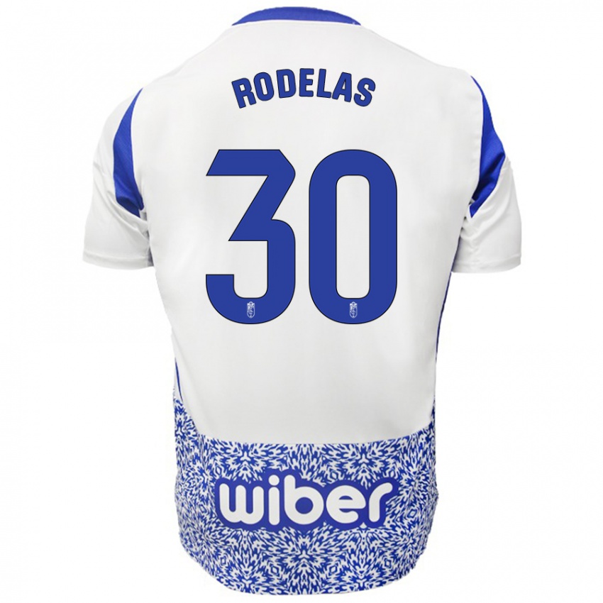 Kinderen Sergio Rodelas #30 Wit Blauw Uitshirt Uittenue 2024/25 T-Shirt