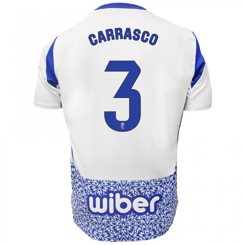 Kinderen Marta Carrasco #3 Wit Blauw Uitshirt Uittenue 2024/25 T-Shirt