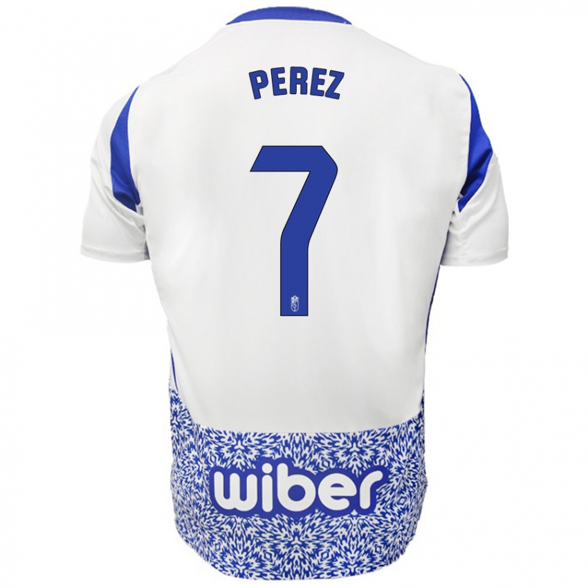 Kinderen Laura Pérez #7 Wit Blauw Uitshirt Uittenue 2024/25 T-Shirt