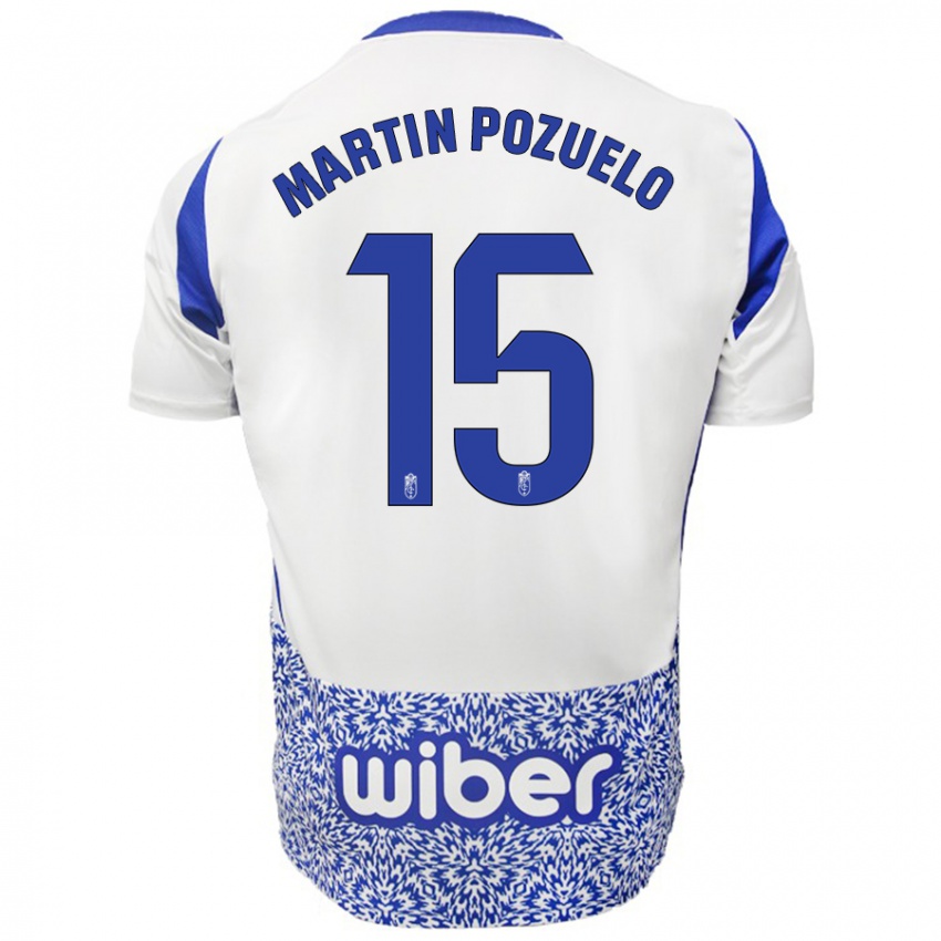 Kinderen Esther Martin-Pozuelo #15 Wit Blauw Uitshirt Uittenue 2024/25 T-Shirt