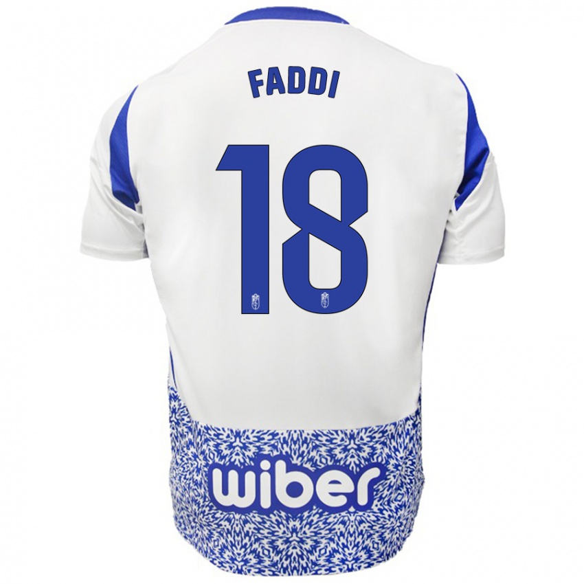 Kinderen Inés Faddi #18 Wit Blauw Uitshirt Uittenue 2024/25 T-Shirt