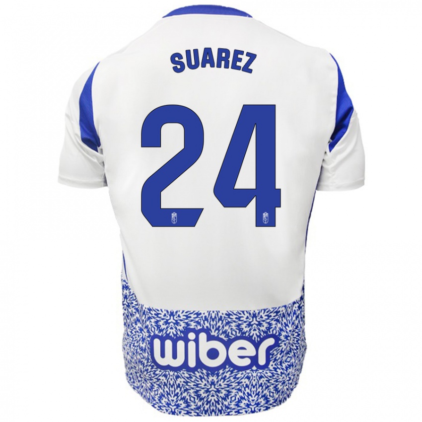 Kinderen Carlota Suárez #24 Wit Blauw Uitshirt Uittenue 2024/25 T-Shirt