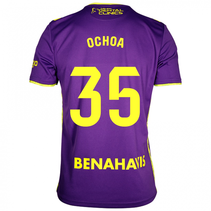 Kinderen Aarón Ochoa #35 Paars Geel Uitshirt Uittenue 2024/25 T-Shirt