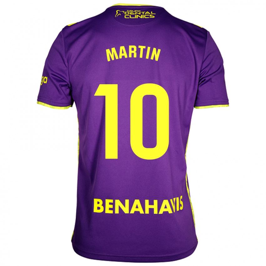 Kinderen Jesús Martín #10 Paars Geel Uitshirt Uittenue 2024/25 T-Shirt