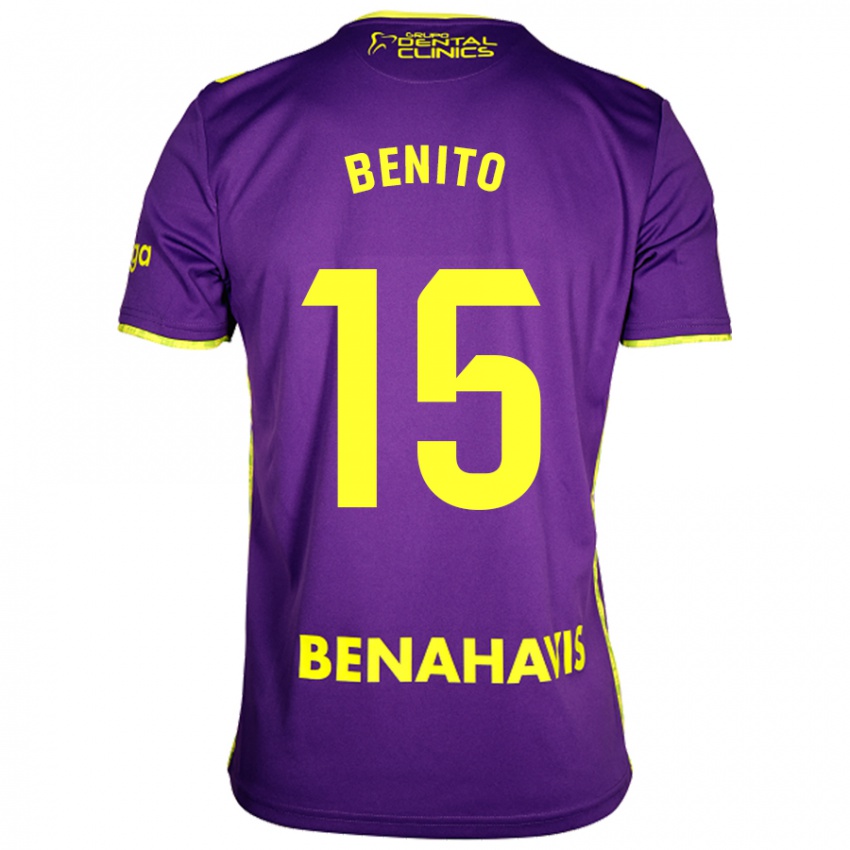 Kinderen Iván Benito #15 Paars Geel Uitshirt Uittenue 2024/25 T-Shirt